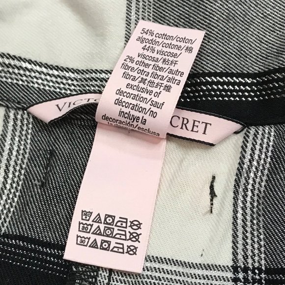 Victoria's‎ Secret Shimmery Plaid Lightweight Flannel PJ Sleep Romper Outfit L - Picture 9 of 14